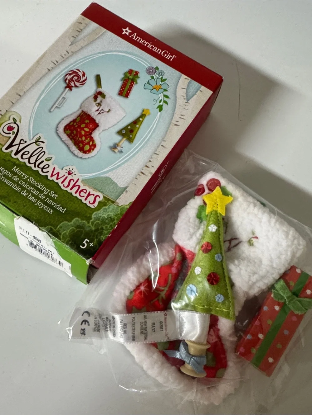 American Girl WellieWishers Merry Stocking Play Set NEW -missing lollipop